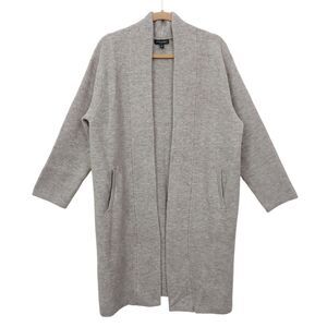 Banana Republic Open Cardigan Womens Medium Brown Wool Blend Cozy Knit Longline
